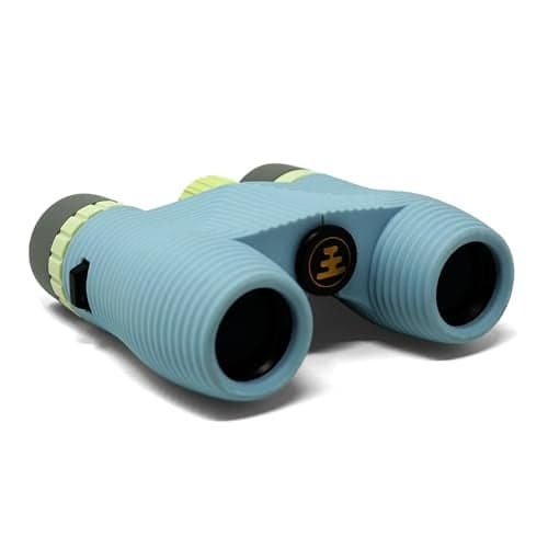 Nocs Provisions Standard Issue 10x25 Waterproof Binoculars, 10X Magnification, Bak4 Prism, Wide View Multi-Coated Lenses for Bird Watching, Hiking & Backpacking - Celeste Blue