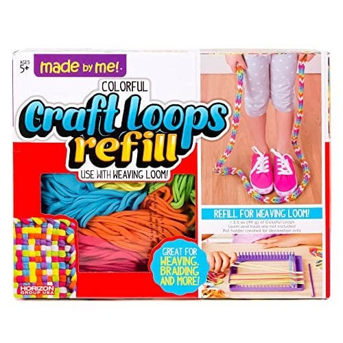 Made By Me Craft Loops Refill Includes 210 Weaving Loom Loops in 7 Vibrant Colors Potholders DIY Craft Kit for Kids