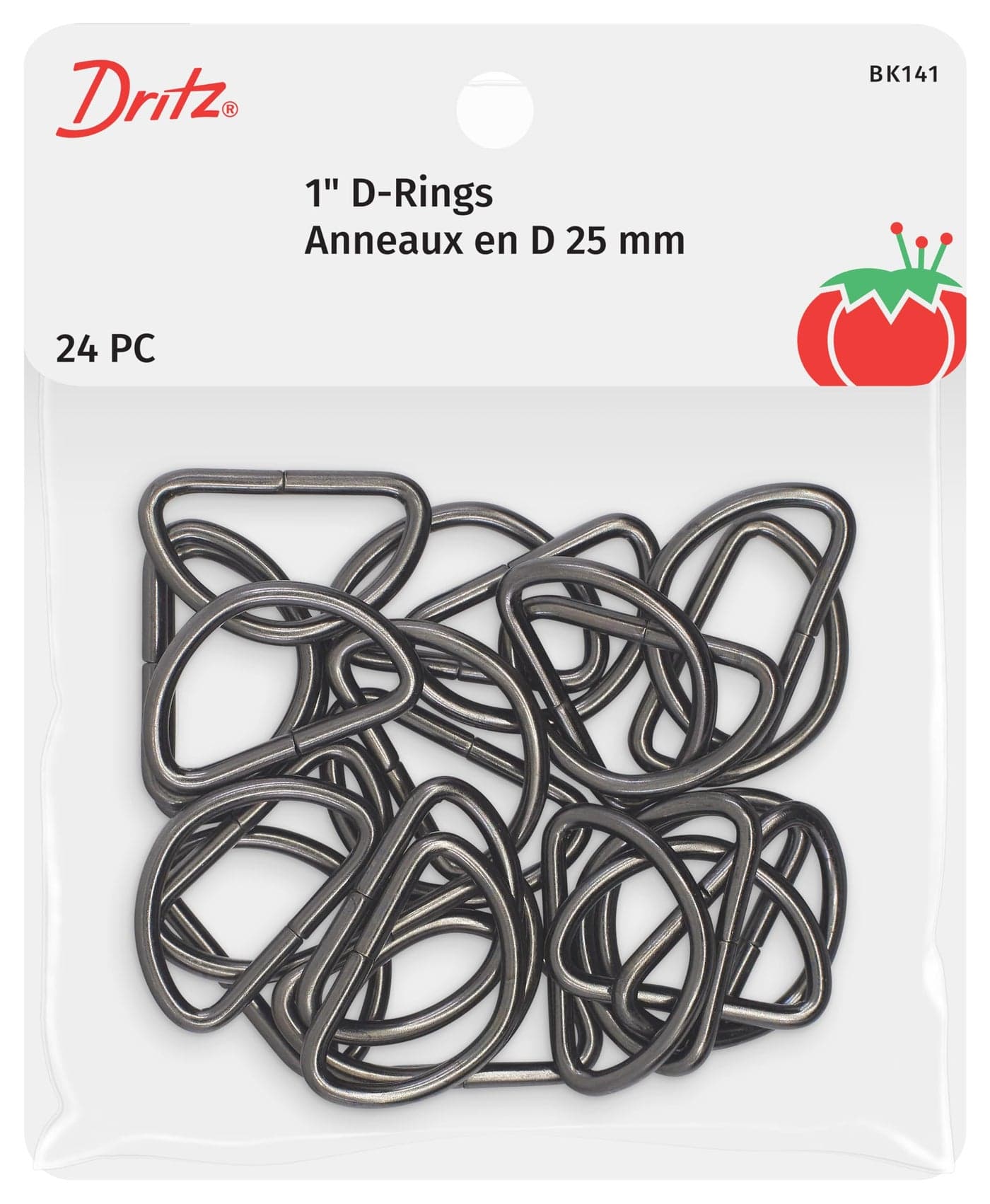 Dritz D Rings 1in Gunmetal Bag Tote Accessories 1 24ct