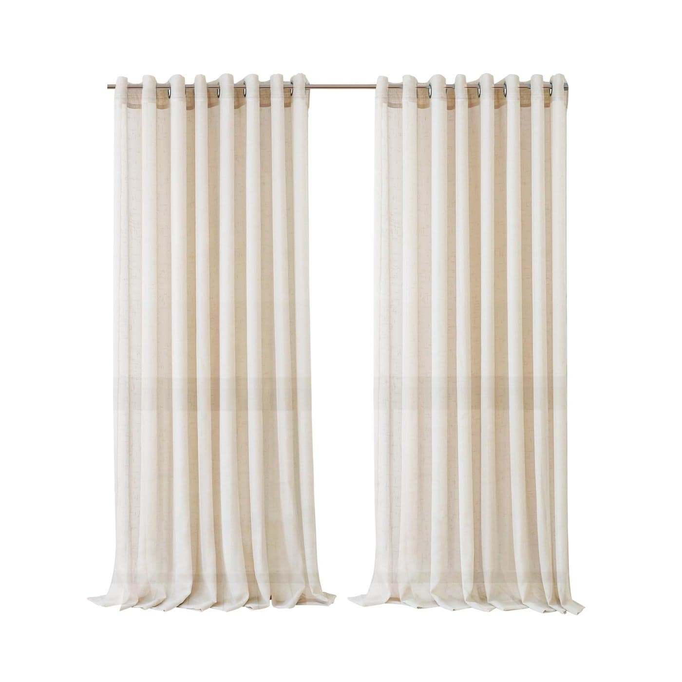 Elrene Home Fashions Carmen Sheer ExtraWide Weatherproof IndoorOutdoor Grommet Top Curtain Panel with Coordinating Tieback for Porch Pergola Patio Deck 114W x 84L Ivory