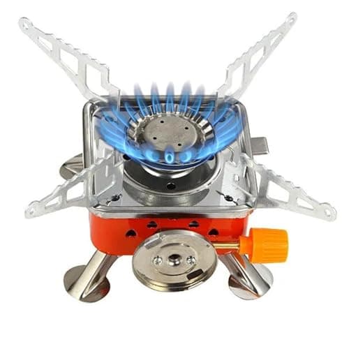 Hacer K-202 Portable Camping Gas Stove for Travel Stainless Steel Body Folding Furnace Cooking Stove Lightweight Gas Burner for Hiking, Outdoor Picnic & Emergency Cooking Use with Storage Bag