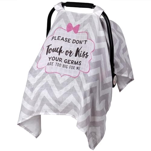 Metplus Muslin Carseat Cover for Babies,Breathable Infant Carseat Cover Lightweight Baby Carrier Cover for Girls Boys, Fit Spring Summer/Hot Days/Warm Weather