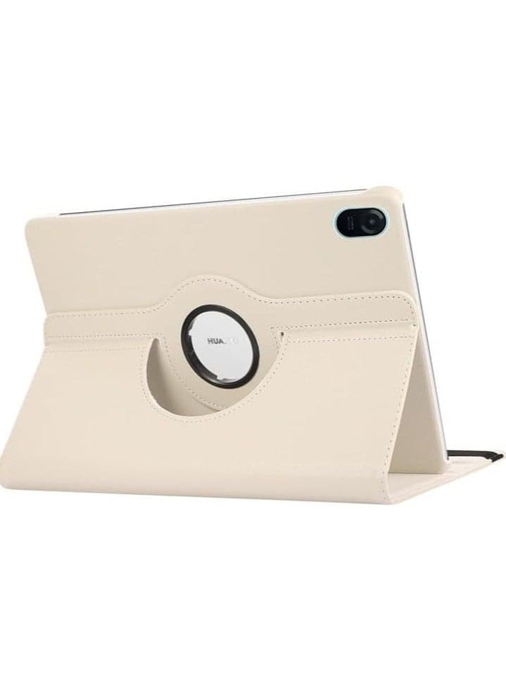 Honor Pad 9 Pro 12.1 inch 2024 PU Leather Cover Sleep Wake Function 360 Rotating Stand Protective Shell For Honor Pad 9 Pro (White)