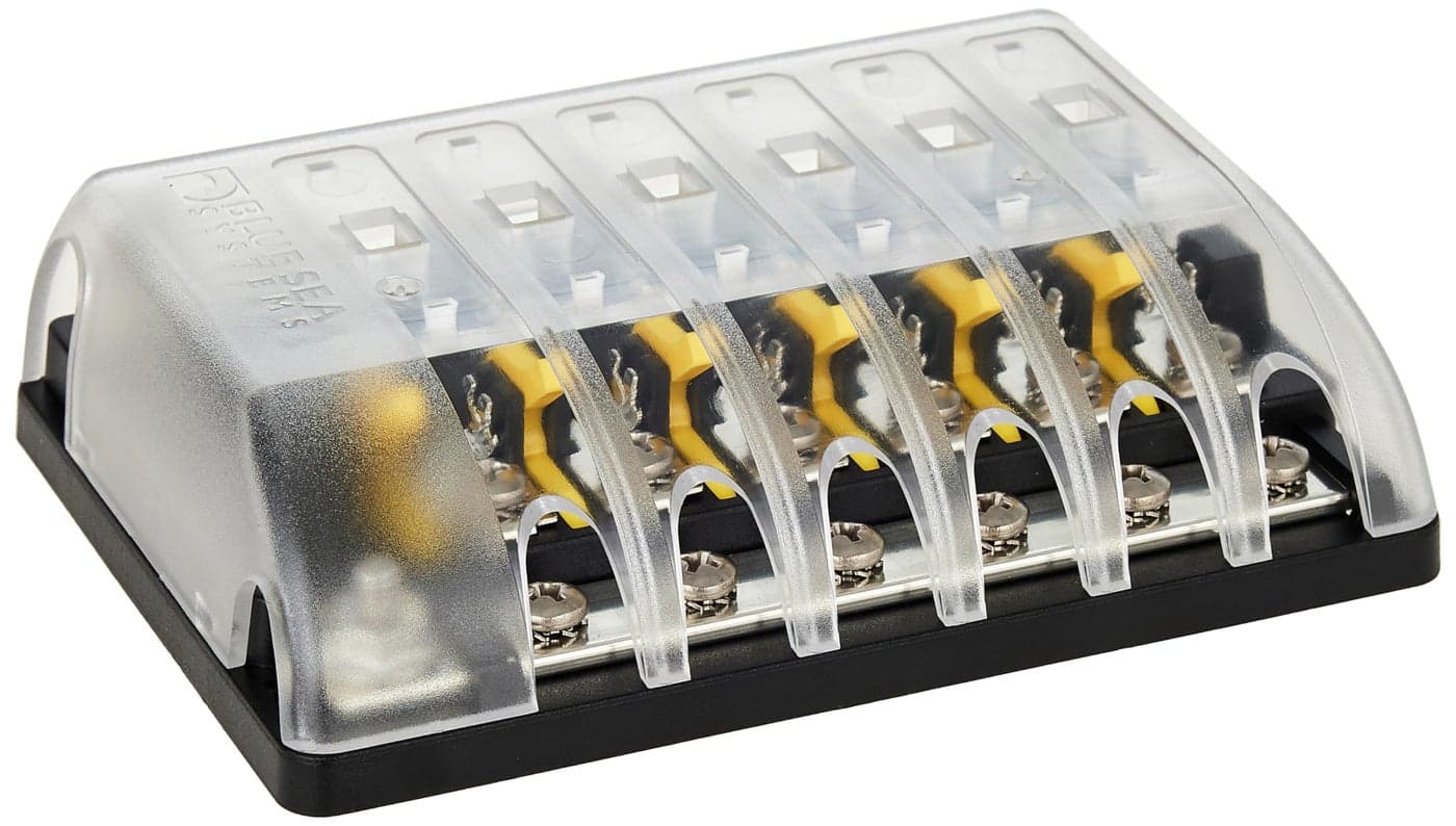Blue Sea Systems 5015 Fuse Block AGC 6-CIR W/Ground , 3.5'' x 5.0''