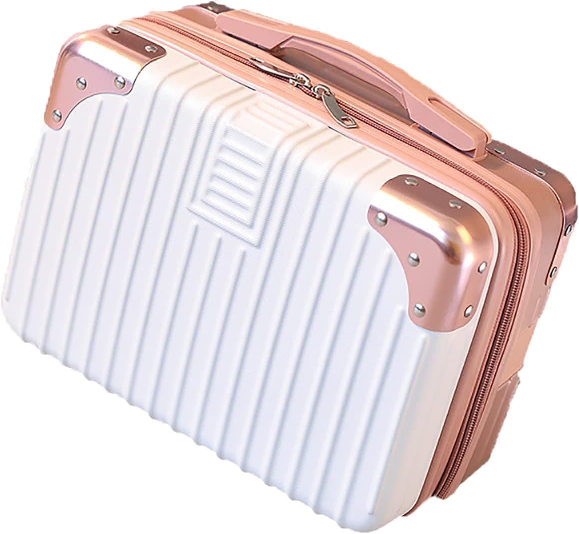 ShreeVoke Portable Makeup Travel Case | Mini ABS Cosmetic Suitcase with Elastic Band | Waterproof Small Hard Shell Luggage for Women Girls | Travel & Camping Storage Box