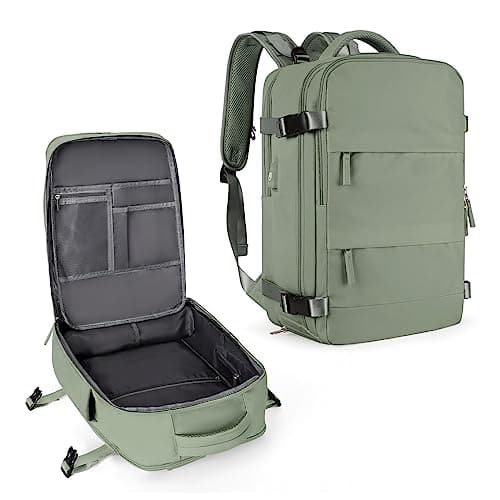coowoz Travel Backpack For Women Men,Carry On Backpack,Hiking Backpack Waterproof Outdoor Sports Rucksack Casual Daypack travel essentials(Gray Green)