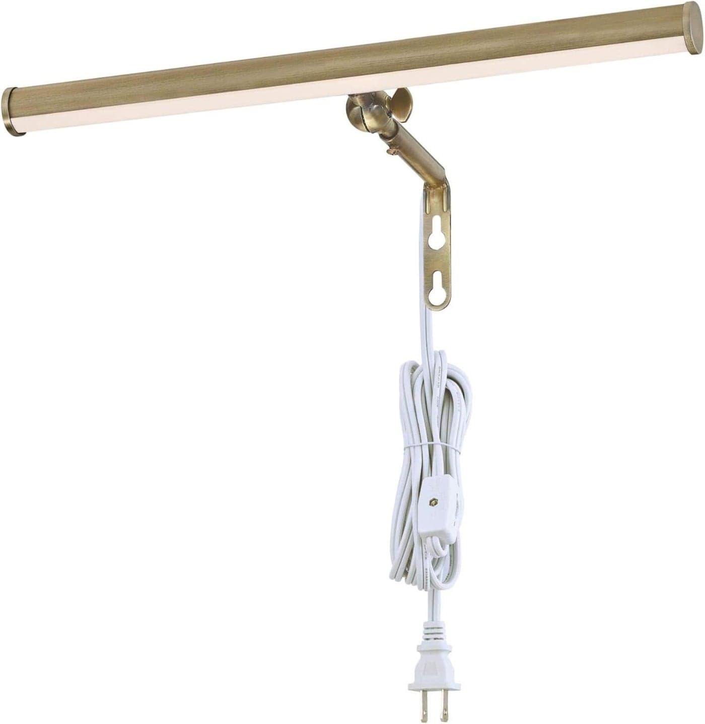 Westinghouse 7501300 14 Inch 4 Watt Adjustable LED Picture Light with Decorative Hinge Antique Brass Finish 3000K