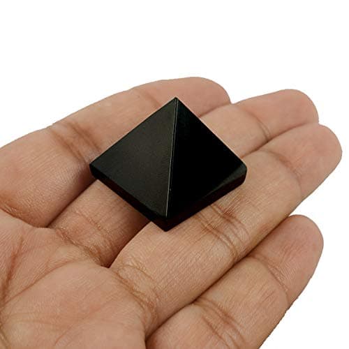 Reiki Crystal Products Natural Black Agate Pyramid for Reiki Healing and Crystal Healing Stone Pyramid Size 20-25 mm (Color : Black) Pack of 1 pc