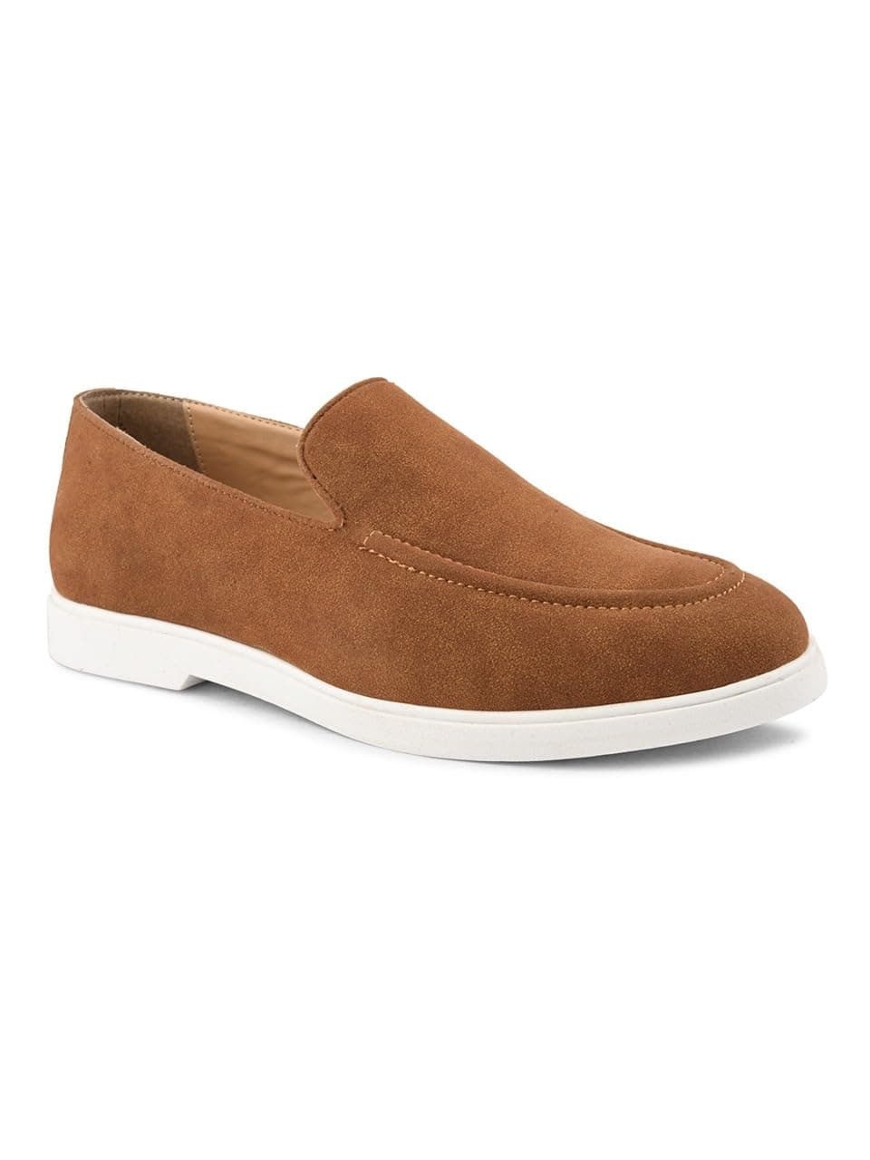 San Frissco Men's Loafers Stylish Slip-On Shoes for Office & Casual Wear | Lightweight, Elegant Shoes with Durable PU Upper & TPR Sole Comfortable Footwear for Men - 9 (Tan) EC 17712 TAN