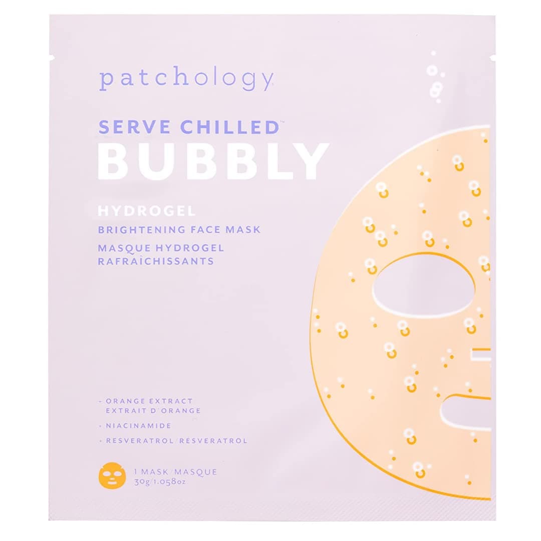Patchology Brightening Gel Face Mask with Resveratrol and Niacinamide Bubbly hydrogel Face Mask protects and brightens face while supporting an even skin tone 1 count