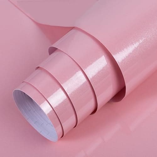 TANONE Pink Countertops Contact Paper Glitter Thickened Peel and Stick Wallpaper Waterproof Self Adhesive Removable Vinyl Film Wall Paper for Kitchen Cabinets Furniture DIY(15.7" X 78.7")
