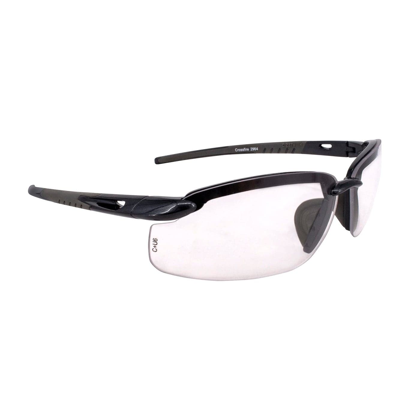 Crossfire 2964 Safety Glasses Clear LensPearl Gray Frame One Size