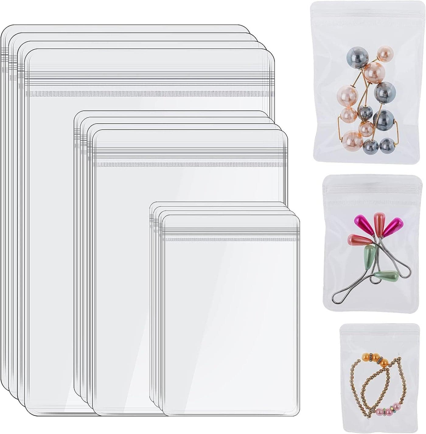 60 Pack Clear Plastic Jewelry Bags, Small Bags for Jewelry Anti Tarnish Jewelry Storage Bags Jewelry Pouches
