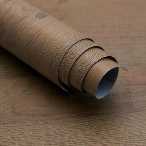 Boobest 15.7“x196 Thick Wood Wallpaper Brown Wood Contact Paper Peel and Stick Wallpaper Self Adhesive Waterproof Removable Sticky Wallpaper for Walls Kitchen Bathroom Classroom Vinyl Furniture Wrap