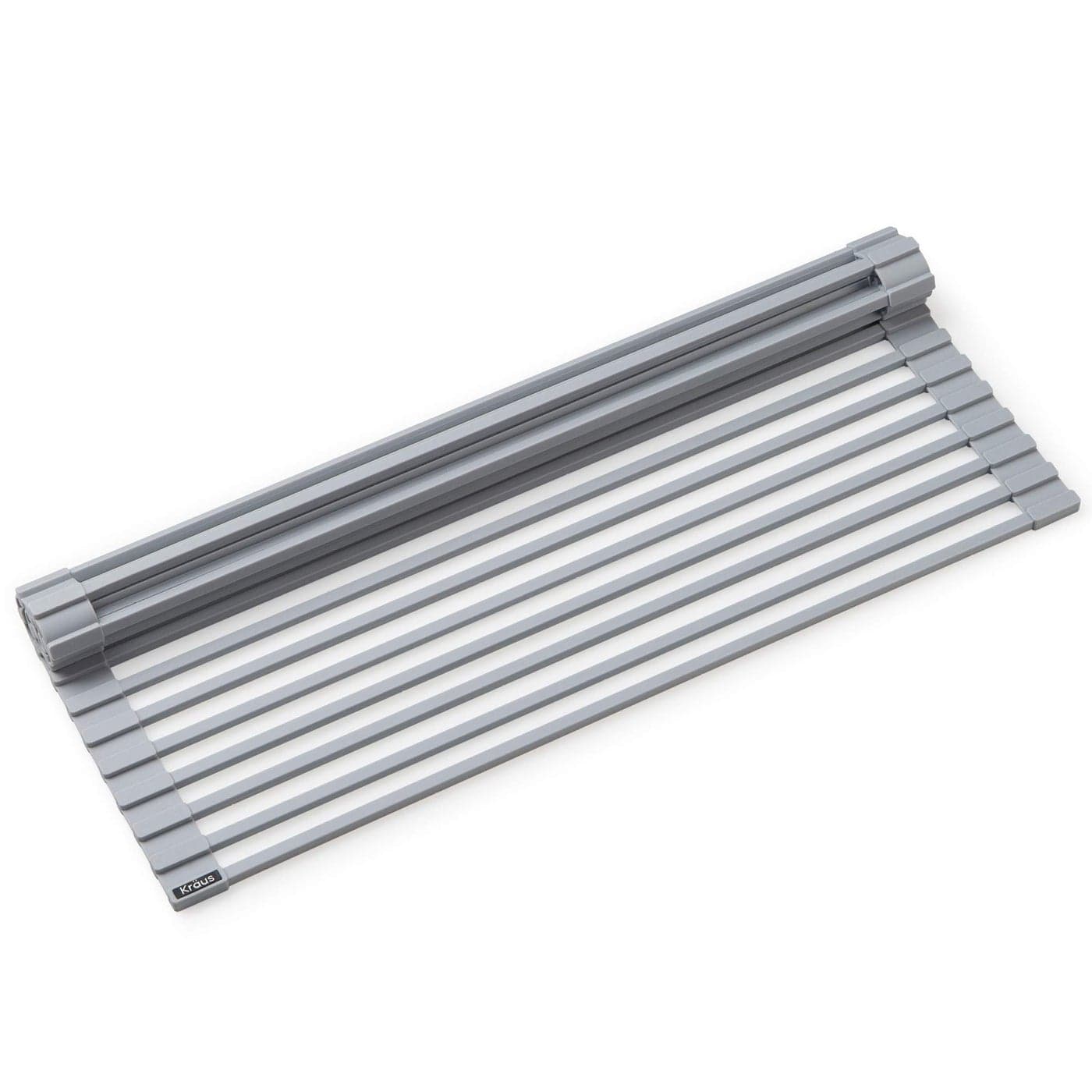 Kraus Multipurpose Workstation Sink RollUp Dish Drying Rack Colander and Trivet in Light Grey KRM11LG