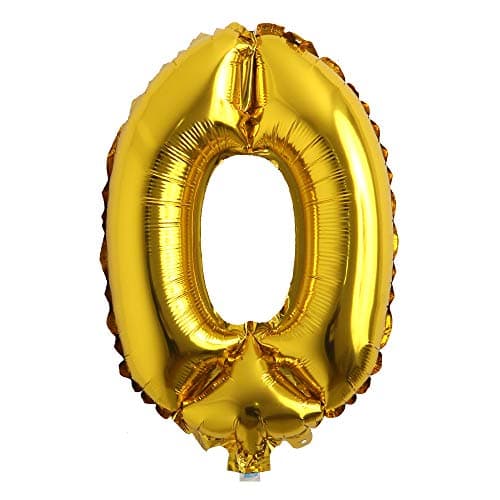 16" inch Single Gold Alphabet Letter number Balloons Aluminum Hanging Foil Film Balloon Wedding Birthday party decoration banner Air Mylar Balloons (16 inch Gold 0)