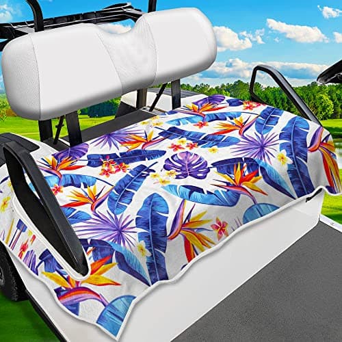 ENYORSEL Microfiber Seat Covers, Tropical Banana Leaf Design, Universal Fit Golf Cart, Front Seats Protector, 52x32'', Easy Install & Clean, Machine Washing, Ideal Father's Day Gift