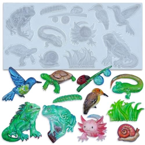 Pond Animals Mold for Polyclay AirDry Clay Plaster 7x3inch