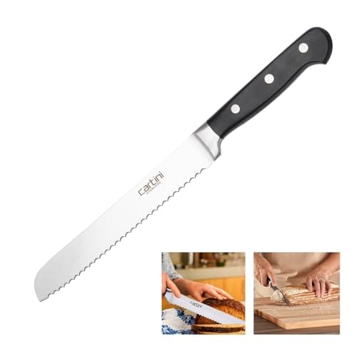 Cartini Bread Knife,Stainless Steel 420,Black