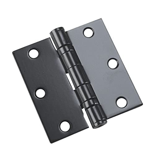 Richelieu 4821FBB Onward 2Pack 3 12inch 89 mm Full Mortise Ball Bearing Butt Hinge for Interior Door Square Corner Black Finish