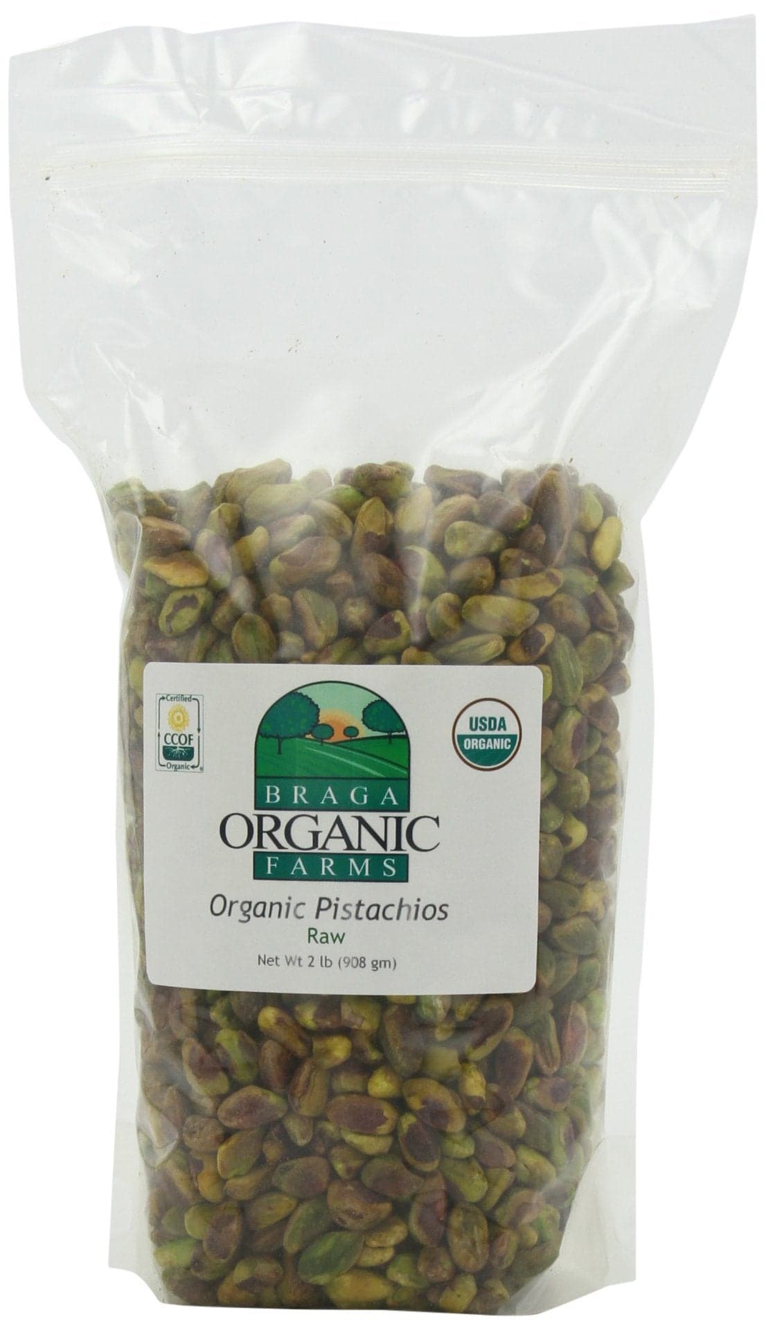Braga Organic Farms Organic Raw Pistachios Kernels 2 lb bag