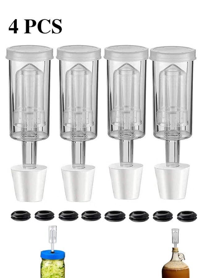 4-Piece Air Locks With Silicone Stopper for Fermentation