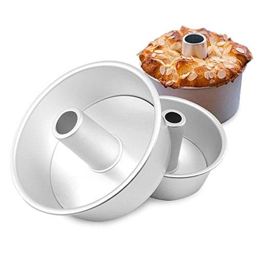 Bezall Angel Food Cake Pan, 8 inch Round Chiffon Cake Mold Aluminum Tube Pan Baking Cake Mould with Removable Bottom