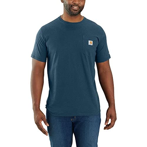 Carhartt Men's Force Relaxed Fit Midweight Short Sleeve Pocket T-Shirt, Light Huron Heather, Small
