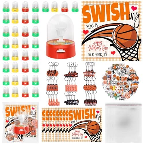 Gosodeny 36 Set Basketball Party Favor Mini Finger Basketball Games Basketball Accessories Stickers and Gift Bags Sport Fans Team Gift for Sport Basketball Team Lovers Players Gifts Sport Accessories