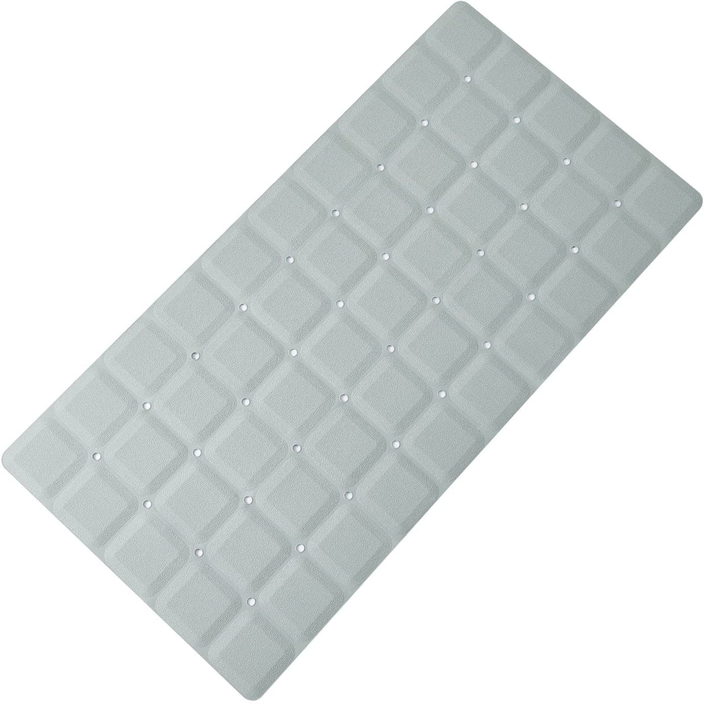 Webos Foldable Silicone Bathtub Mat Jumbo Size Heavy Duty Safety Bath Mat for Tub Without Suction Cups Non Slip Bath Shower Mat for Textured Reglazed Refinished Tub Grey 358 x 177