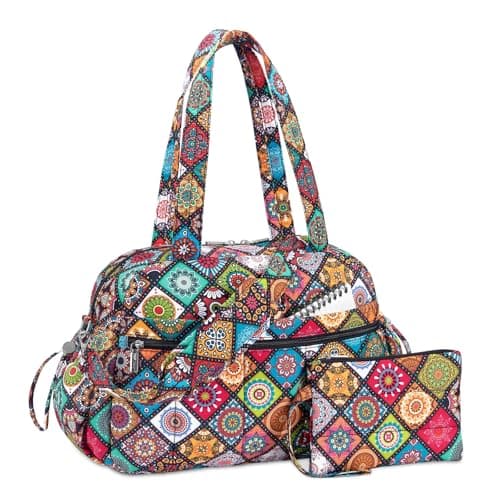 TOPDesign Travel Duffel Bag for Women Puffer Gym Bag Sports Tote with Wet Pocket Carry On Weekender with Luggage Sleeve Yoga