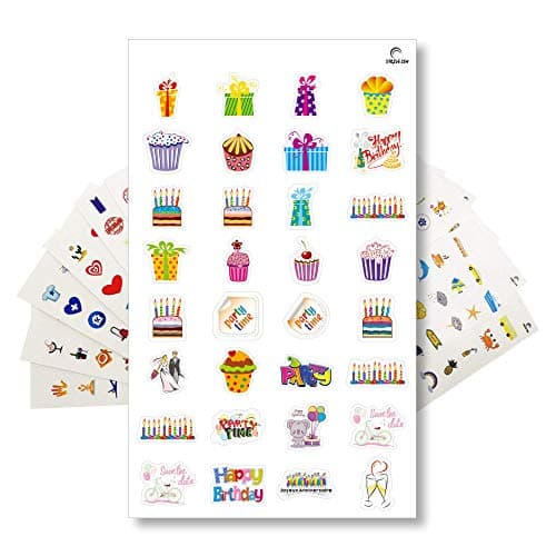 StriveZen Planner Stickers Pack - 512 Cute Stickers, 16 Sheets, Birthday, Self Expression, Doctor Appointment, Productivity, Holiday, Budget, Travel, Health, Daily Chores