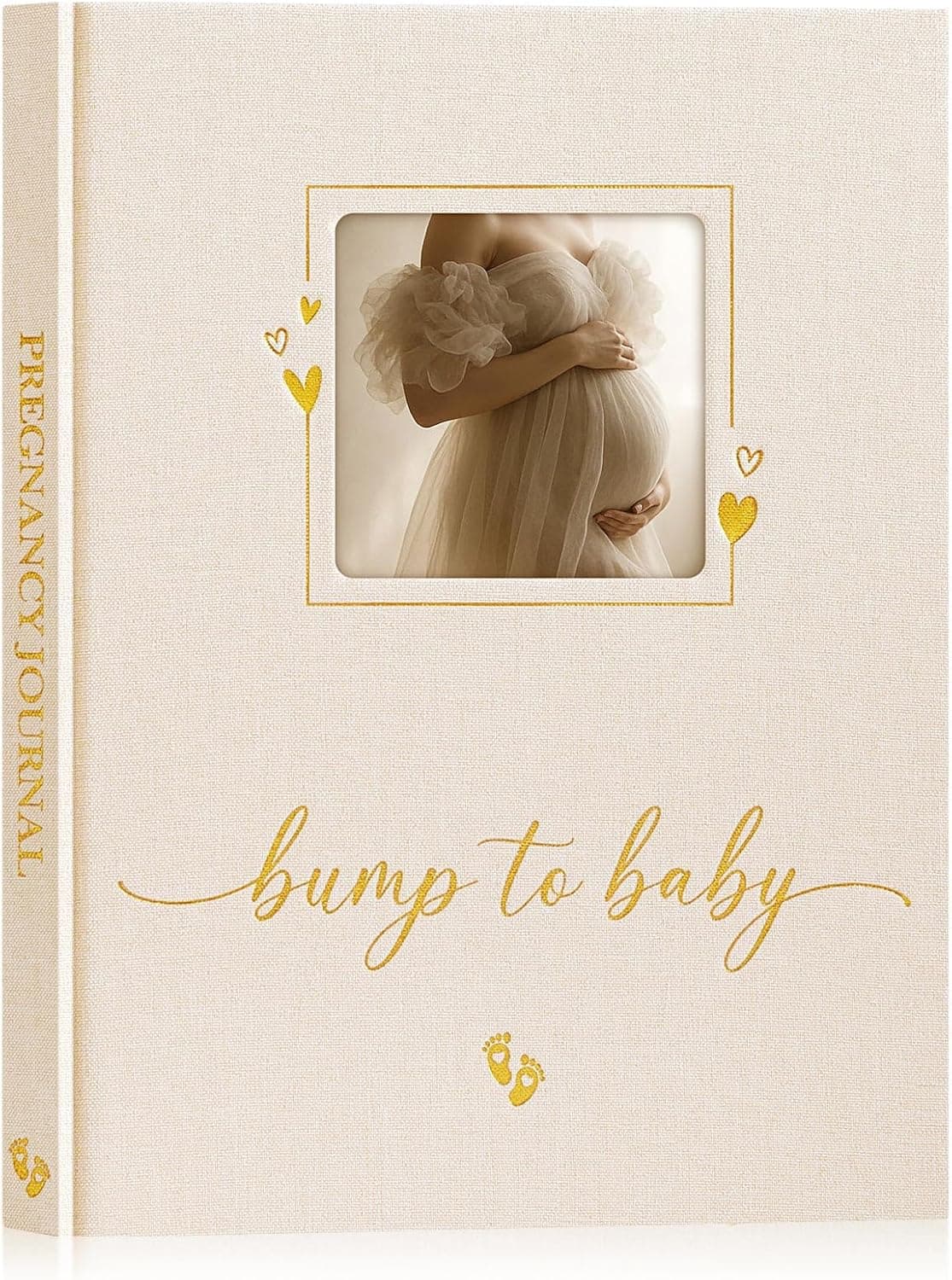 Lanpn My Pregnancy Journal Memory Book for First Time Mom 156 Page Pregnant Announcement Must Have Planner Pregnancy Tracking Diary Scrapbook Keepsake Gift for Mom to Be Expecting New Parent Beige
