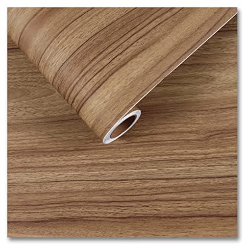 CRE8TIVE Thick Brown Wood Contact Paper for Cabinets Faux Wood Wallpaper Peel and Stick Countertops Waterproof Self Adhesive Removable Wallpaper Wood Look Vinyl for Bedroom Kitchen Furniture 12"x354"