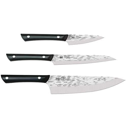 Kai PRO 3 Piece Starter Set, Includes 8" Chef, 3.5" Paring & 6" Utility Knives, Hand Sharpened Knife Set, Japanese AUS6M Stainless Steel Blades, Full-Tang POM Handles, NSF Certified