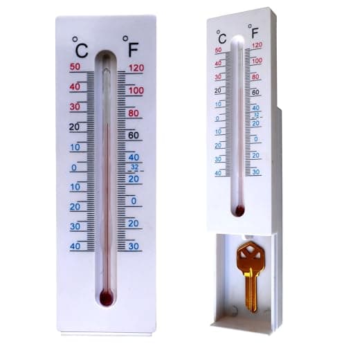 Hualayou Hide A Key Outdoor Thermometer Decorative Key Hiders Containers Box for House Spare Keys Secret Compartment Items Outside Safe Storage Yard Garden Indoor Large Size Design Geocaching