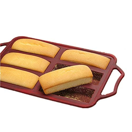 KeepingcooX 6-Hole Non-Stick Mini Loaf Tin/Cake Pan With Handles, Steel Frame to Anti-deformed, 12.8 x 7.09 in, Nonstick Bakeware