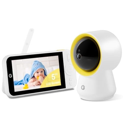 Ellie Baby Monitor No WiFi, Baby Monitor with Camera and Audio, 5" IPS 1080P with Wall Mount, 6000mAh Battery, 1000ft Range, Smart Monitoring 24hrs Playback, AI Cry Detection & Sleep Tracking