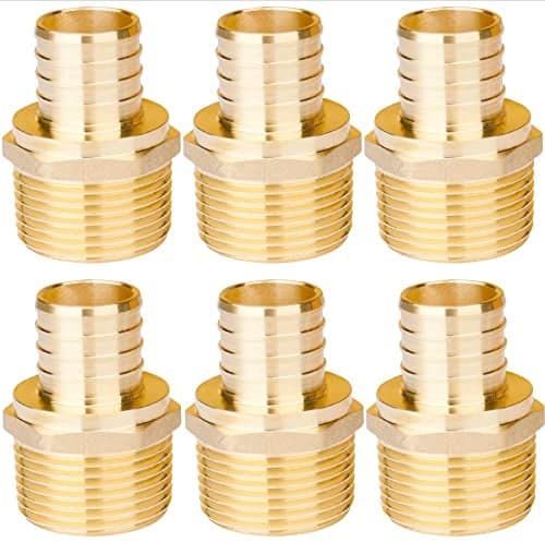 WHK 6 PACK PEX-B 1 inch X 1 Inch Male NPT (MNPT) Adapter Crimp Pex Fittings