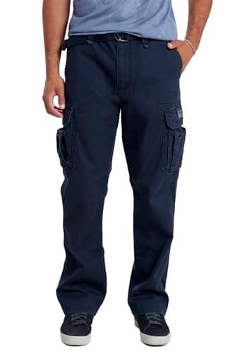 UNIONBAY Mens Survivor Iv Relaxed Fit Cargo - Reg And Big Tall Sizes Casual Pants, True Navy, 44W X 32L US