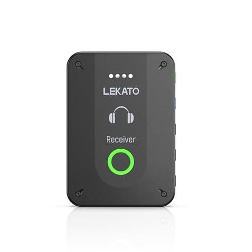 LEKATO Wireless in Ear Monitor System MS-02, Upgraded 2.4G Stereo IEM System Receiver Low Latency, Auto-Pairing,One to More, in-Ear Monitoring for Church,Band,Singer,Stage (Only Receiver)