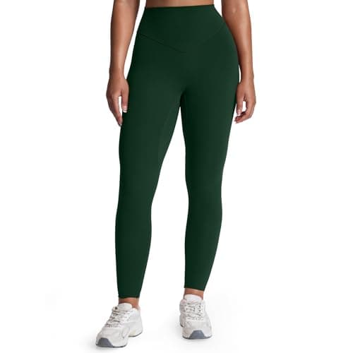 Aoxjox High Waisted Workout Metamorph Breeze Leggings for Women Tummy Control Buttery Soft Yoga Pants 28" (Forest Green, Medium)