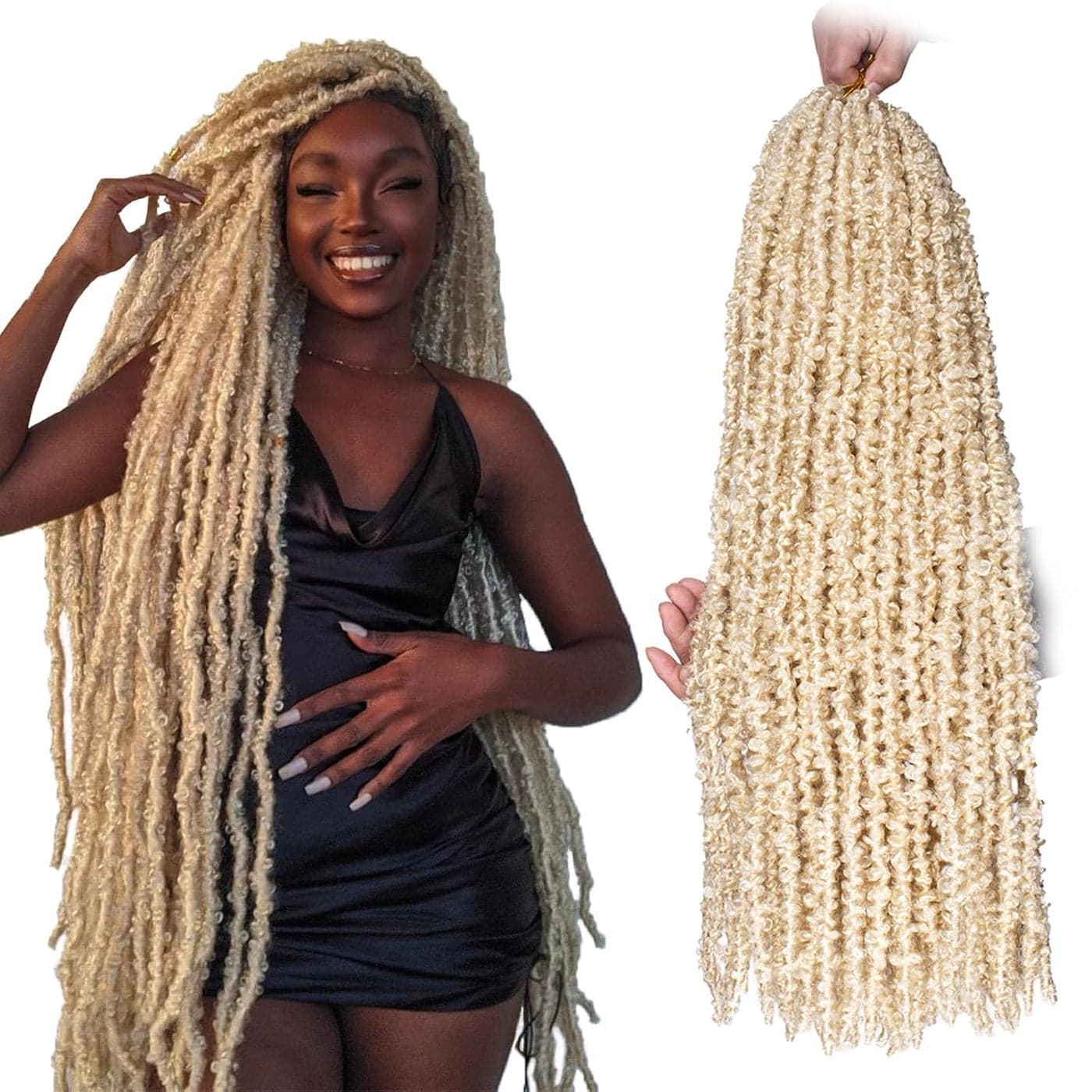 ZRQ Butterfly Locs Crochet Hair 30 Inch 6Packs Blonde Distressed Faux Locs PreLooped Long Butterfly Locs Crochet Hair Synthetic Soft Locs Crochet Braids Hair Extension for Women 30 Inch 613