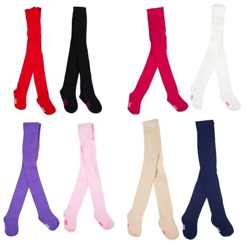 Mee Mee stockings |Tights for girls & kids | made up of soft cotton usefull for everyday activity | Multi-Colour for 6-12 Months (Pack of 2)