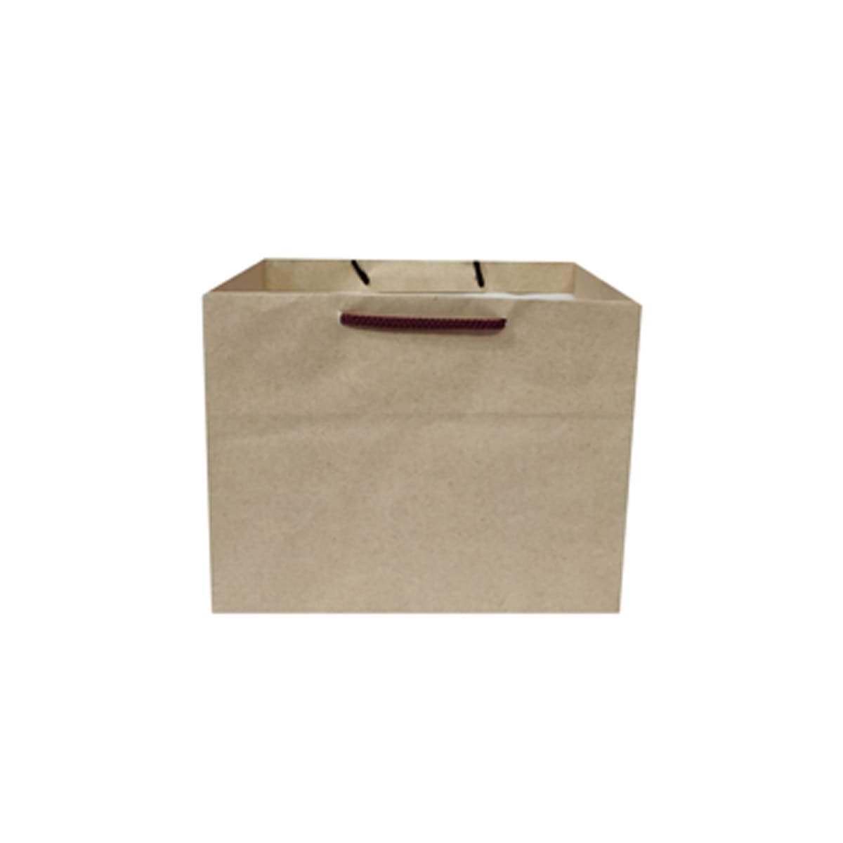 Flute Cubes Presents 12 KG Cake 1 Pond Brown Kraft Eco Friendly Gift Paper Bag Size 9x9x7 Pack of 10