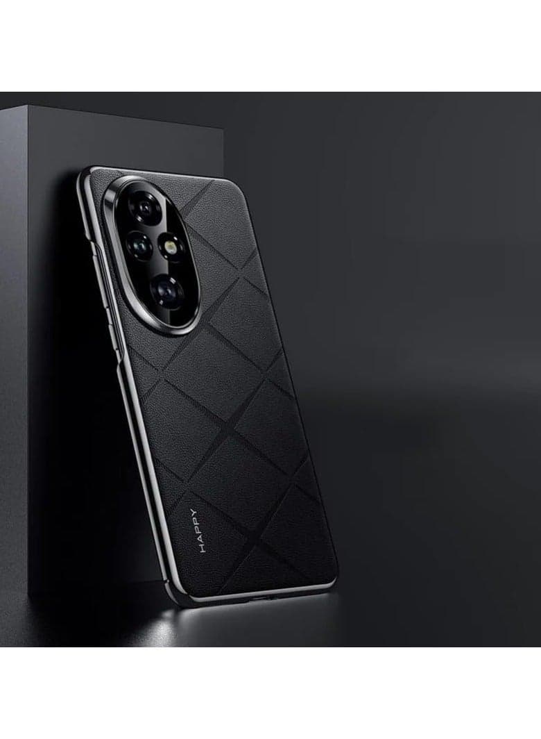 Case Compatible with Luxury Plain Leather Honor 200 Pro, Camera Lens Protection, Anti Shock and Anti Drop Case for Hard Slim Good Texture Cover with Honor 200 Pro