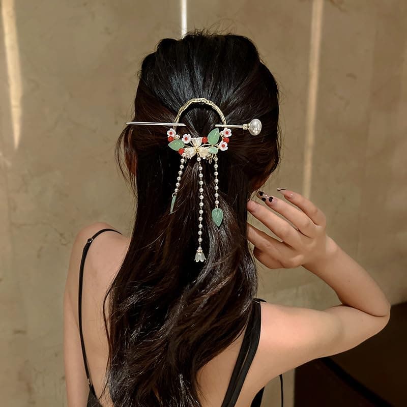 Zusaca Hair Sticks For Women Hair Chinese Hair Accessories Vintage Tassel Hair Pin Hair Chopsticks Hair Styling For Women Chinese Hanfu Hair Clips Bobby Pins Hair Stick Barrette 1Pc