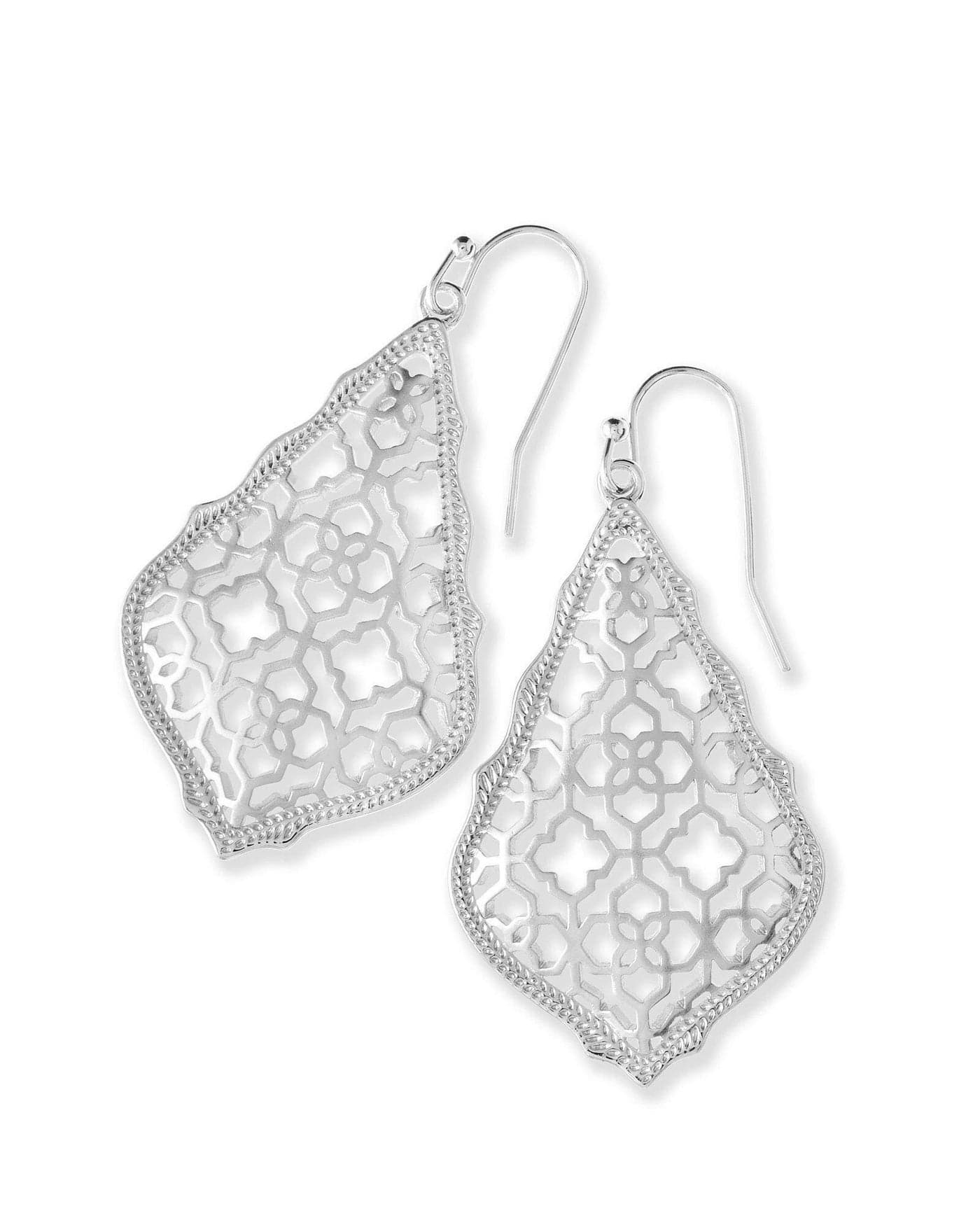 Kendra Scott Addie Drop Earrings for Women in Filigree, Fashion Jewelry, Rhodium-Plated