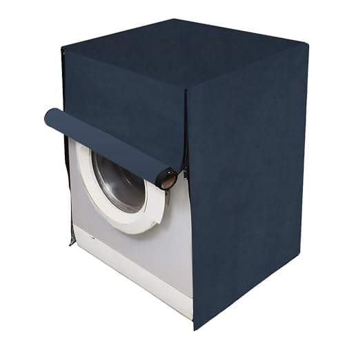 Yellow Weaves Waterproof & Dust-Proof Front Load Fully Automatc Washing Machine Cover, 61X63X86 CM (Dark Blue)