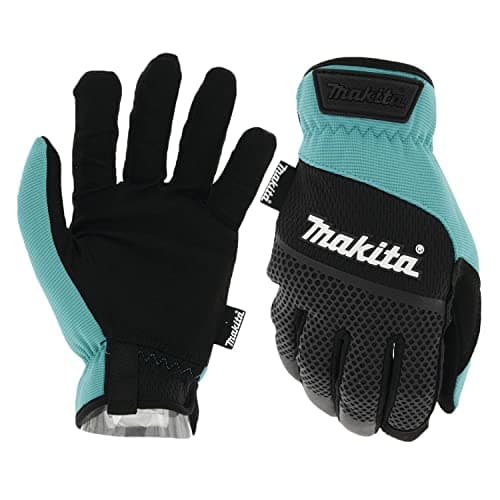 Makita Unisex T 04167 Open Cuff Flexible Protection Utility Work Gloves Large TealBlack Large US
